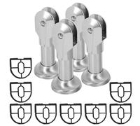 GRADENEVE 4pcs Toilet Partition Clamp Sanitary Partition Hardware Support Feet with Adjustment Range 95-105mm 6.09x2.75x2.75in Modern Easy to Clean Decorative Design Random Random Style