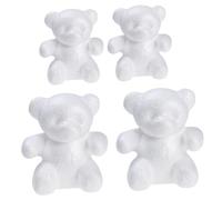 GRADENEVE 4pcs White Foam Bear Models DIY Craft Animal Decor for Wedding Party Flower Arranging Kindergarten Art Supplies