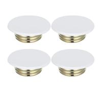 GRADENEVE 4pcs White Iron Fire Sprinkler Head Covers Knobstyle Concealed Design, Heavy Duty Flange Plates for Residential and Commercial Buildings, Protective Ceiling Cover Plates for Fire