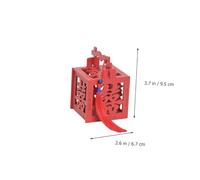 GRADENEVE 4pcs Wooden Candy Boxes for Party and Engagement, Red Hollow Chinese Style Treat Boxes with Traditional Characters, Chic Packaging Decorations for Wedding Favour