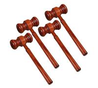 GRADENEVE 4pcs Wooden Judge Mallets Solid Wood Lightweight Auction Hammers Clear Sound Role Play for Hand Eye Coordination Training