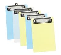 GRADENEVE 5 Pack Mini Transparent Clip Boards Plastic Low Profile Clip for Notes Receipts and Lists for Teachers Offices and Hospitals Random Color