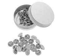 GRADENEVE 50pcs Clutch Pin Backs Enamel Pin Backs Silver Copper Metal with Locking Mechanism Organized Storage and Tarnish Resistant Includes Storage Box for Tie Tack Brooch Crafting