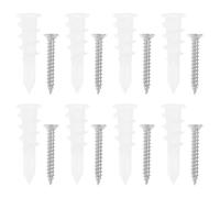 GRADENEVE 50pcs Expansion Screw and Self Drilling Anchors Kit with 10x32mm Plastic Plugs and Stainless Steel Screws for Drywall and Concrete Wall Hanging Mounting