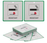 GRADENEVE 50pcs Fire Warning Labels for Furniture with Lettering Highly Visible Green Fire Safety Signs Safety Tags for Upholstery Chairs and Home Furnishings