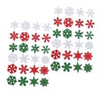 GRADENEVE 50pcs Wooden Snowflake Ornaments Christmas Party Decorations Craft Supplies for Trees Walls More Festive Wood Cutouts Mixed