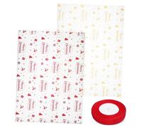 GRADENEVE 56 Sheets Christmas Wrapping Paper Festive Glitter Tissue Paper for Bouquets Crafts for Birthdays Weddings Seasonal Decorations