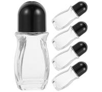 GRADENEVE 5pcs 50ml White Glass Roll-on Bottles Refillable Leak-proof Portable Bottles for Perfume and Synthesis Oil, for Traveling and Home Use Random Color