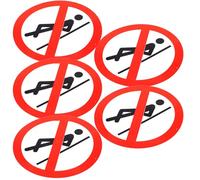 GRADENEVE 5pcs Adhesive Warning Decals No Leaning Sign Decals round Pvc Adhesive Bright Safety Stickers for Construction Sites and Indoor Outdoor Smooth Surfaces