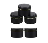 GRADENEVE 5pcs Candle Making Tins with Lids 4oz Black Iron Candle Jars Moderate Storage Capacity Sturdy and Not Easy to Break for Crafts Making and Storage