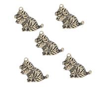 GRADENEVE 5pcs Retro Brass Tiger Pendants DIY Craft Keychains Smooth Polished Hanging Decor with Strong Design Stylish Accessories for Adults Portable and Creative Choice