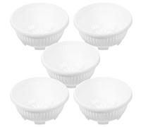 GRADENEVE 5Pcs round Bowl Plant Pot with Drain Hole, White Plastic Shallow Plant Pots for Garden and Home, Versatile Planting Options for Flowers and Aquatic Soil