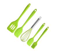 GRADENEVE 5pcs Silicone Kitchen Utensil Set Heat Resistant and Cold Resistant Baking Tools with Stainless Steel Handles for Home and Hotel Use