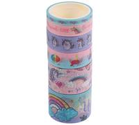 GRADENEVE 6 Rolls Cartoon Unicorn Decorative Tape Set, Multi-Function DIY Craft Making Stickers, Scrapbook Paper Tape for Diary, Wrapping Arts Crafts in Cute Pastel Colors