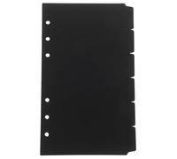GRADENEVE 6-tab Plastic Binder Dividers for 6-Ring Binder, A6 Size Black Insert Pages with Side Tabs, Refillable Planner and Organizer Index Sheets for Office and School Use