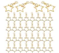 GRADENEVE 60pcs DIY Key Chains Accessories Snap Hooks for Golden Zinc Alloy Star Shaped Securely Secure Multiple Keys Easy to Open and Close for Crafts