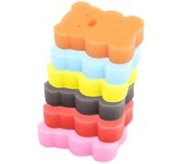 GRADENEVE 6pcs Bath Sponges with Supple Texture and Unique Cartoon Bear Shape, Soft Sponge Material for Gentle Body Cleaning and Fun Bath Time