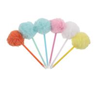 GRADENEVE 6pcs Fluffy Pompom Ballpoint Pens Lightweight Kawaii Writing Pens with Smooth Ink Flow for School Party Favors and Creative Stationery for Goodie Bags and Classroom Rewards