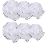 GRADENEVE 6pcs Glass Cupping Cups Set for Muscle Relaxation with Thickened Suction Cups, the Meridians, Simple to Clean, for Home Cupping Therapy and Massage