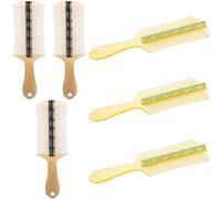 GRADENEVE 6pcs Long Handle Lice Comb Set Double-sided Fine Teeth for Nit and Dandruff Removal, Large Plastic Grooming Combs for Adults, and Pets, Black and Green
