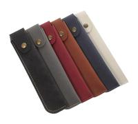 GRADENEVE 6pcs Pu Leather Pen Sleeves Single Pen Protective Holder Case for Office Workers and Students Suitable for Office and Handbag Storage Random Color