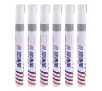 GRADENEVE 6pcs Silver Oil-based Paint Pens for Tombstone Restoration and Stone Crafting, Waterproof Quick Dry Marker Pens with Plastic Body, Portable on The Go Use