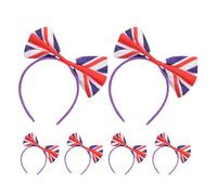 GRADENEVE 6pcs Union Jack Bow Headbands for Women Satin Hair Bands Comfortable Material Versatile Styling Stylish Hair Accessories for Uk Festival Party and Football Fans
