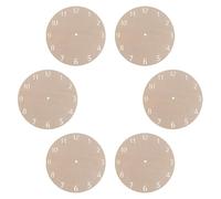 GRADENEVE 6pcs Wood Clock Dial Round DIY Blank Surface Painting Craft Board 23cm/9' Khaki Decorative Style for Home and Creative Clock Decoration Enthusiasts