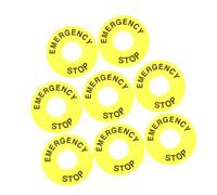 GRADENEVE 8pcs 22mm Yellow Emergency Stop Button Safety Ring Stickers for Push Button Switch with Pvc Material and Easy Installation for Industrial Control Systems and Machinery Safety