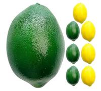 GRADENEVE 8pcs Artificial Lemon Decorative Fruit Models Foam Lifelike Appearance and Colour Retention for Teaching and Home Decoration