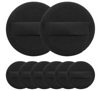 GRADENEVE 8Pcs Black PU Material Ultra-Soft Crystal Velvet Foundation Sponges 54X4Mm Thin Round Replacement Powder Applicators for Women’s Makeup Tools and Face Powder Application