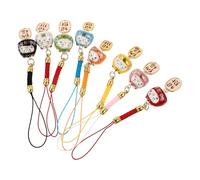 GRADENEVE 8pcs Creative Cat Phone Lanyards Multipurpose Mobile Phone Decoration Made of Ceramic and Silk Easy to Install Unique Festive Look Accessories for Bag or Keychain Random Color