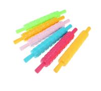 GRADENEVE 8PCS Multifunctional Plastic Pattern Rolling Pins for Baking with Embossed Designs Clean Dough Tools for DIY Fondant Cakes Sugarcraft Candy Marzipan and Craft Decoration