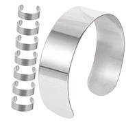 GRADENEVE 8pcs Stainless Steel Curved Bracelet Blanks for DIY Jewelry Making Durable Non Material for Custom Engraving and
