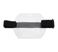 GRADENEVE Adjustable Arm Badge Holders with Wear-Resistant PVC and Polyester Ribbon 2pcs Sliding Protective Cover for Id Cards and Badges for Security Places and Subways