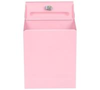 GRADENEVE American Post Box Wall-mounted Mailbox with Combination Lock, Large Capacity Iron Letter Supply for Home and Companies, Decorative and Multi-function Hanging Mail Box in Pink