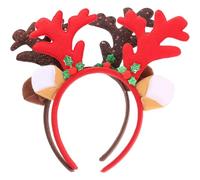 GRADENEVE Antler Lightweight Fabric Material Headbands Hoop Hair Christmas 2pcs with Bells Stays on Firmly, Style for Adults and Holiday Party Accessories
