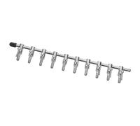 GRADENEVE Aquarium Air Pump Distributor Manifold Valve for Indoor Use, Copper with Nickel Plating, Precise Airflow Regulation and Optimal Water Oxygenation, Silver Fish Tank Air Splitter