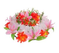 GRADENEVE Artificial Flower Wreath Red Sacrifice Grave Wreath Decoration Silk Flower Material with Realistic Texture and Easy to Care for Features for Mourning Activity and Funeral