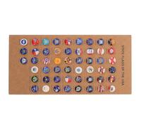 GRADENEVE Assorted Colour State Flag Thumb Tacks for Cork Board, of Wooden and Iron Push Pins, Decorative Map Markers for Geography Lessons and Home Use