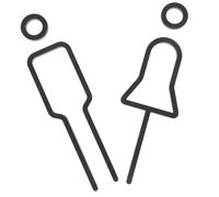 GRADENEVE Bathroom Signs with Clear Male Female Symbols Wall-mounted Washroom Door Frame Sign for Home and Business Restroom Identification