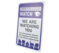 GRADENEVE Blue Iron We Are Watching You Sign with Weather Resistant Coating Versatile Use Neighborhood Safety Sign for Home Security and Poles