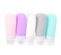 GRADENEVE Bottles with Toiletries Travel for Leak-proof 5pcs Silicone Portable Bag, 60ml Refillable Squeeze Type and Dispenser Lotion Shampoo