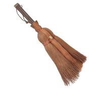 GRADENEVE Brown Silk Broom Desktop Broom Table Palm Broom Whisk Broom Mini Astetic Room Decor Indoor Dustpan Asian Dust Brush Broom Small Sweeping Hand Whisk Natural Handle