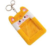 GRADENEVE Cartoon Frog Id Card Holder Plush Card Sleeve Keychain for Office School Id