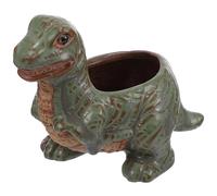 GRADENEVE Creative Dinosaur Shaped Ceramic Plant Pot with Safe and Innocuous Material, Green Colour for Succulent Plants for Home Furnishings and Hotels Decorative Use
