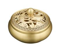 GRADENEVE Creative Yellow Brass Incense Burner Holder with Traditional Style and Multifunctional Design for Study and Kitchen Home Decoration Aromatherapy