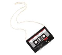 GRADENEVE Crossbody Shoulder Evening Bag Retro Cassette Handbag Pu Polyester Material Portable Design Spacious Interior Suitable for Women Casual Outings
