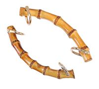 GRADENEVE DIY Bamboo Bag Handles 2Pcs Replacement Set in Light Gold Antique Gold, Lightweight Handbag Straps for Purse Making and Women Tote Handbags