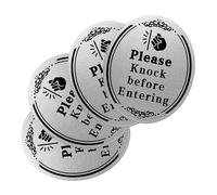 GRADENEVE Door Sign Stickers 4 Pack Please Knock before Entering Front Door Decor House Number Sign Kitchen Plaques